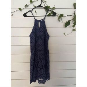 Francesca’s Alya High Neck Lace Shift Dress